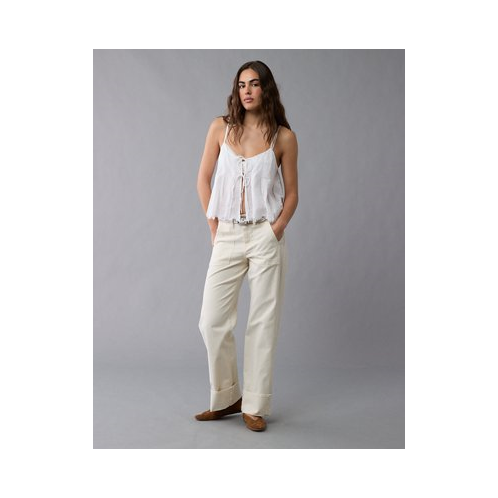 American Eagle AE Pintuck Tie Front Cami