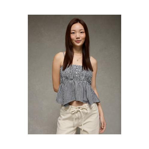 American Eagle AE Handkerchief Hem Smocked Babydoll Tube Top