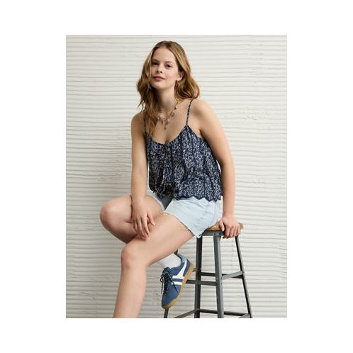 American Eagle AE Pintuck Tie Front Cami