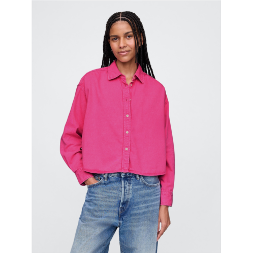 Gap UltraSoft Denim Crop Big Shirt