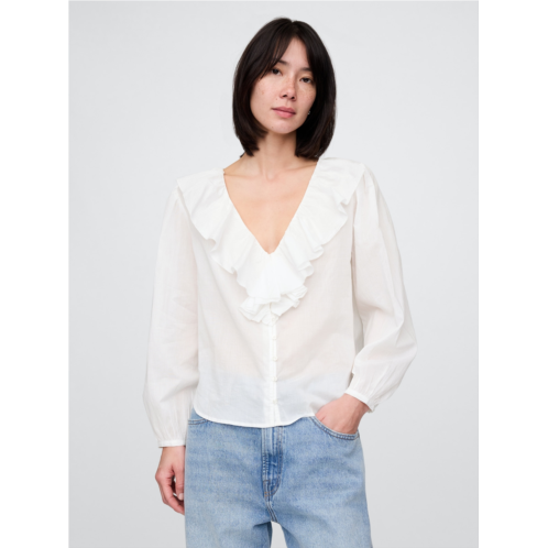 Gap Ruffle V-Neck Shirt