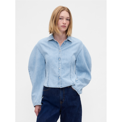 Gap Denim Balloon-Sleeve Shirt