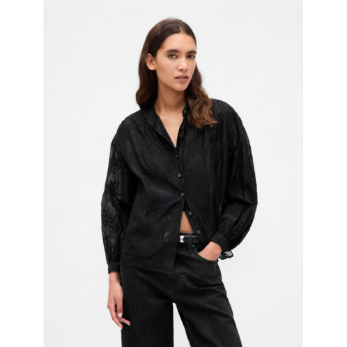 Gap Sheer Voile Floral Shirt