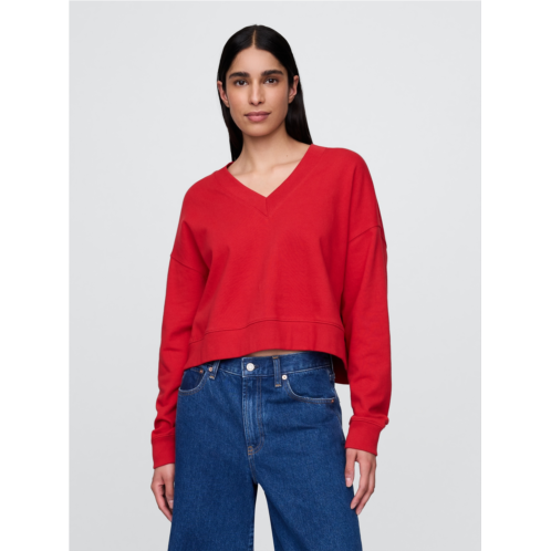 Gap French Terry V-Neck Crop Sweatshirt