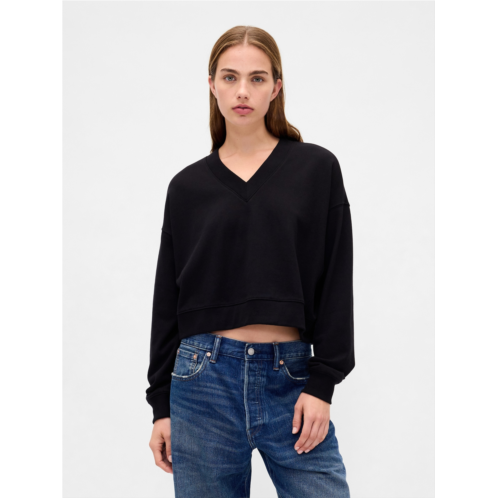 Gap French Terry V-Neck Crop Sweatshirt