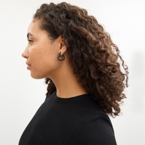 COACH Pave Heart Hoop Earrings