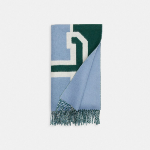 COACH Reversible Colorblock Varsity Print Oversized Muffler