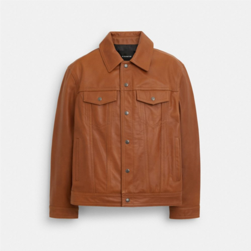 COACH Leather Trucker Jacket