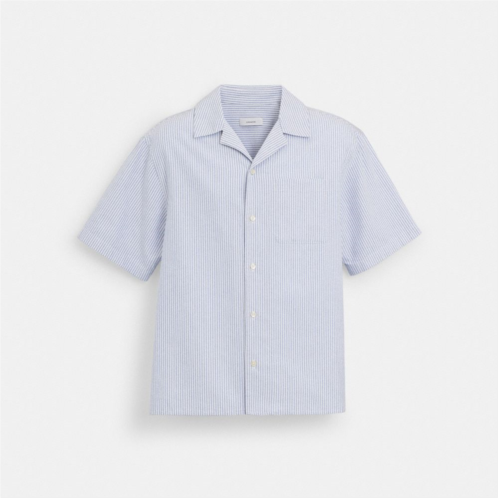 COACH Oxford Striped Camp Shirt