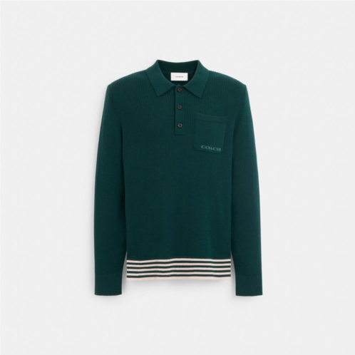 COACH Long Sleeve Knit Polo
