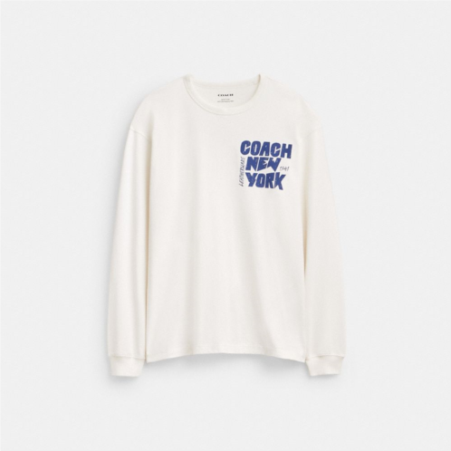 COACH New York Graphic Long Sleeve T Shirt In Organic Cotton