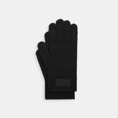 COACH Knit Gloves With Rubber Patch