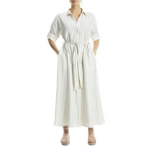 Max Studio large roll sleeve belted dress