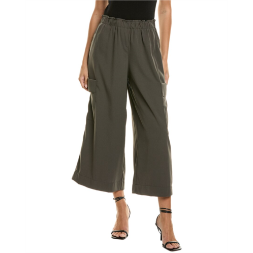 Max Studio twill cargo cropped wide leg pant