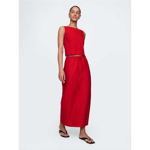 Gap Linen-Blend Midi Skirt