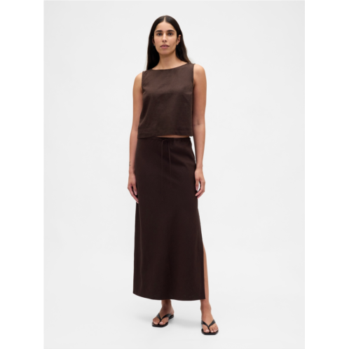 Gap Linen-Blend Midi Skirt