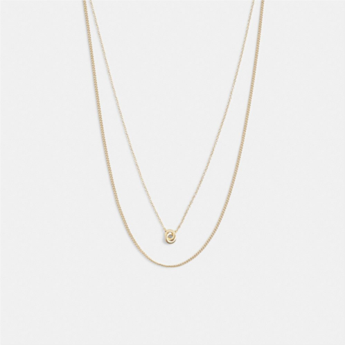 COACH Delicate Interlocking Layered Necklace