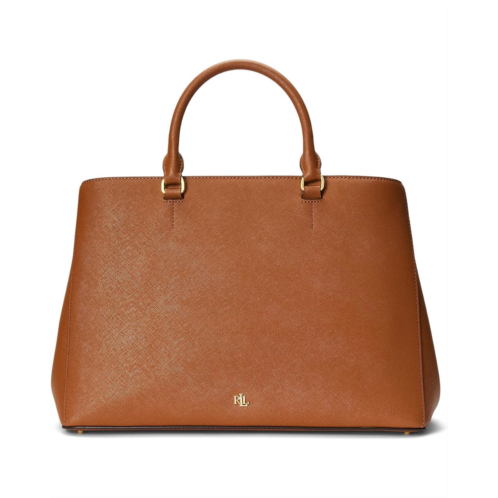 POLO RALPH LAUREN Crosshatch Leather Large Hanna Satchel