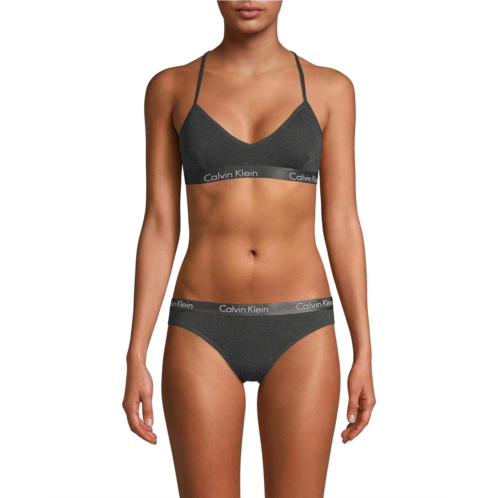 Womens Calvin Klein Motive Cotton Lightly Lined Bralette