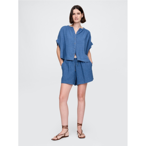 Gap Cotton Gauze Denim Easy Shorts