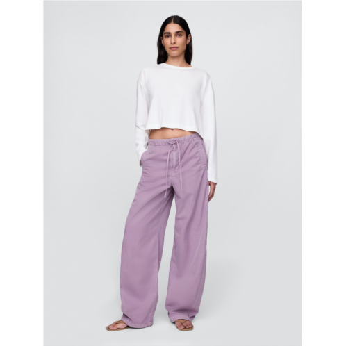 Gap Mid Rise Barrel Parachute Pants