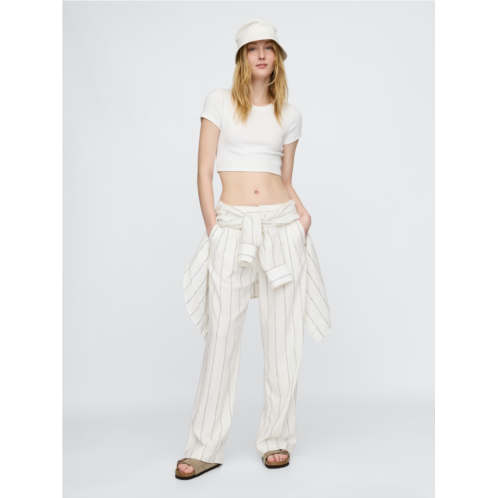 Gap 365 High Rise Linen-Blend Trousers