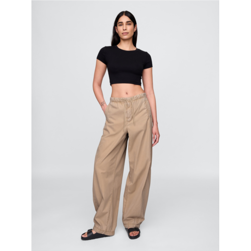 Gap Mid Rise Barrel Parachute Pants