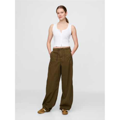 Gap Mid Rise Barrel Parachute Pants