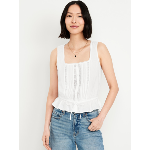 OldNavy Tie-Waist Lace-Trim Top