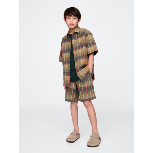 Gap Kids Plaid Canvas Easy Shorts