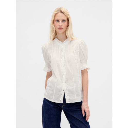 Gap Ruffle Pintuck Shirt