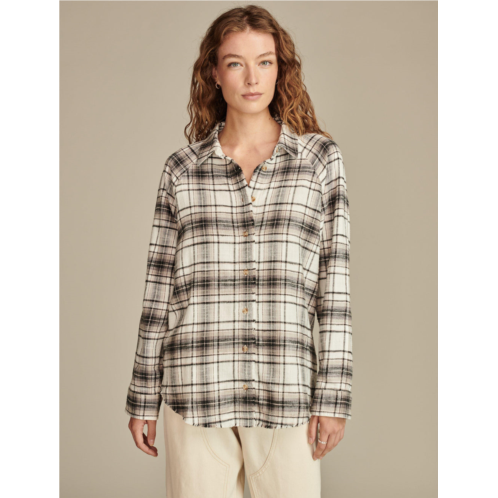 Lucky Brand womens tunic plaid shirt