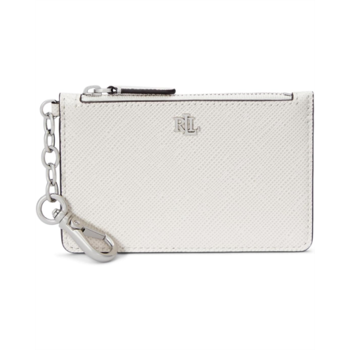 POLO RALPH LAUREN Crosshatch Leather Zip Card Case