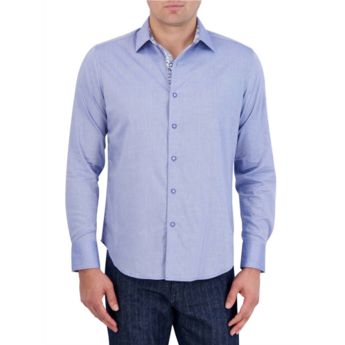 Robert Graham wayfarer long sleeve woven shirt in navy