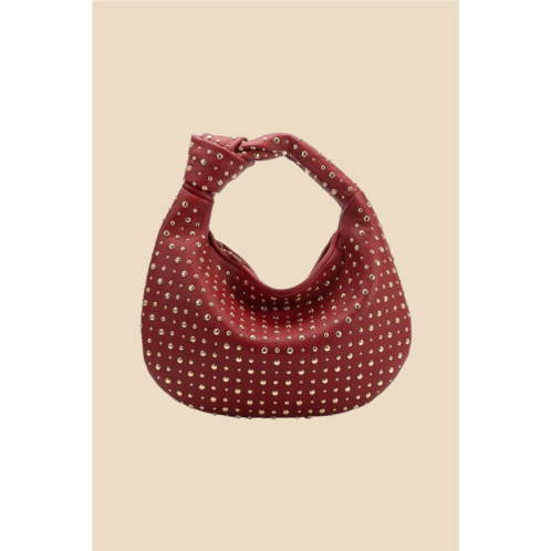 Melie Bianco womens brigitte large studded shoulder bag in red