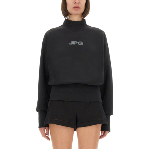 Jean Paul Gaultier cropped black sweatshirt