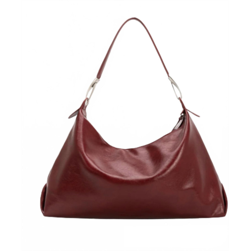 Melie Bianco womens charlie recycled vegan shoulder bag in cranberry