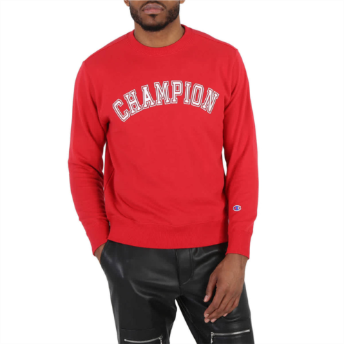Champion bright red french terry varsity crewneck sweatshirt