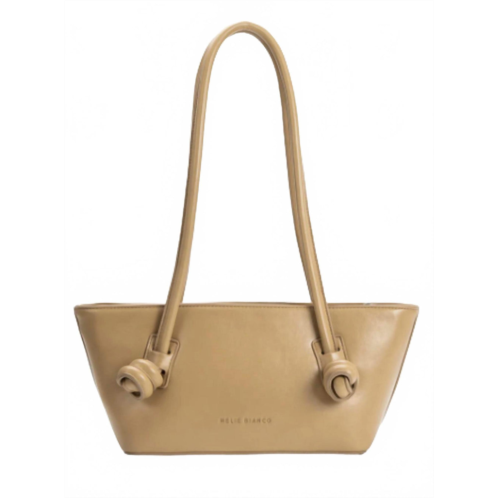 Melie Bianco womens cassidy recycled vegan shoulder bag in taupe