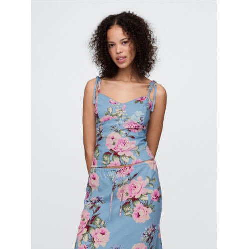 Gap Linen-Blend Tie-Strap Cami