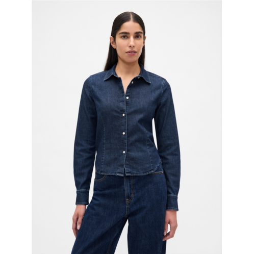 Gap Denim Fitted Crop Shirt