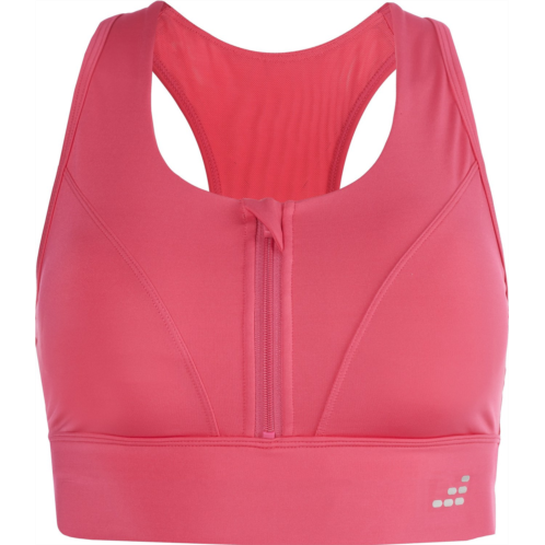 BCG Womens Hi 1/2 Zip Front Sports Bra Caviar