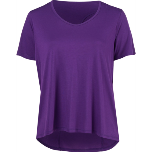 BCG Womens Plus Size Keyhole Back Short Sleeve T-shirt Dark Red 04