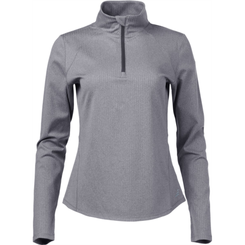 BCG Womens Double Knit 1/4 Zip Top Caviar Heather