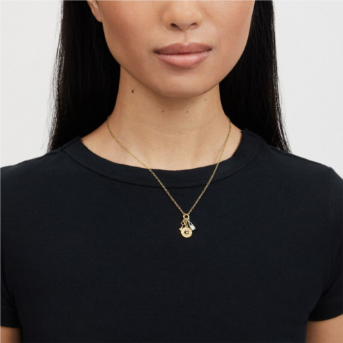 COACH Coin Multi Charm Pendant Necklace