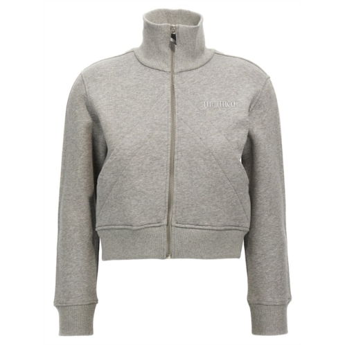 The Attico cropped grey sweatshirt with embossed logo