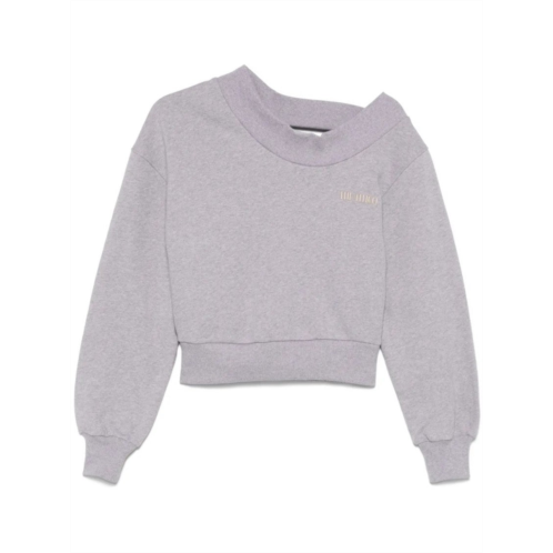 The Attico one-shoulder cropped sweatshirt with open back