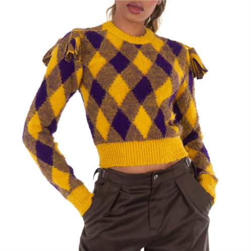 Burberry wool argyle sweater with check pattern
