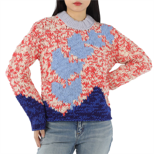Burberry crewneck knit jumper in bright red