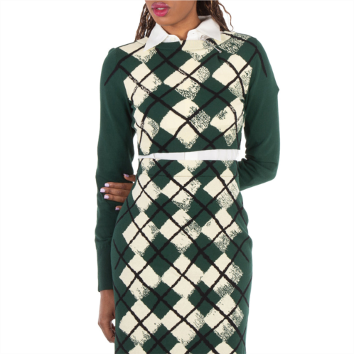 Burberry argyle fine-knit cropped sweater